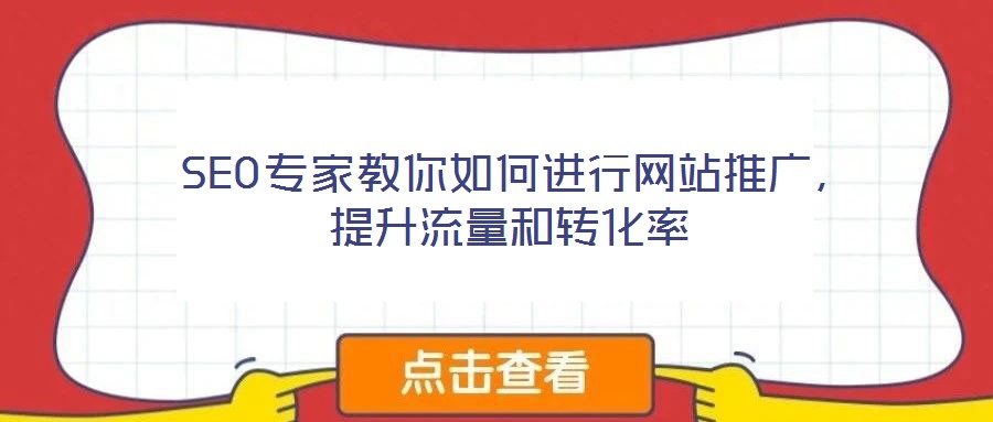 SEO專家教你如何進行網站推廣,提升流量和轉化率