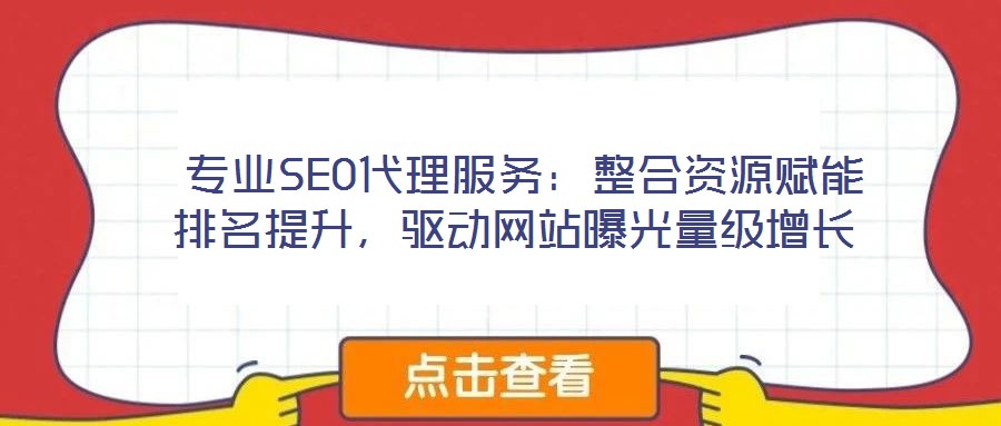 專業SEO代理服務:整合資源賦能排名提升,驅動網站曝光量級增長