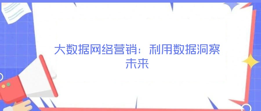 大數(shù)據(jù)網(wǎng)絡(luò)營(yíng)銷:利用數(shù)據(jù)洞察未來(lái)