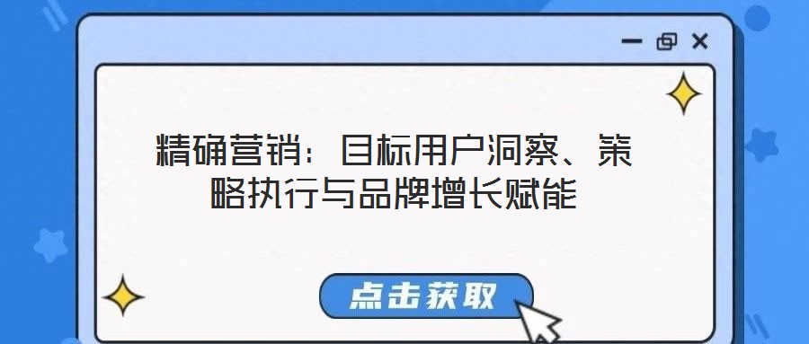 精確營(yíng)銷(xiāo):目標(biāo)用戶(hù)洞察、策略執(zhí)行與品牌增長(zhǎng)賦能