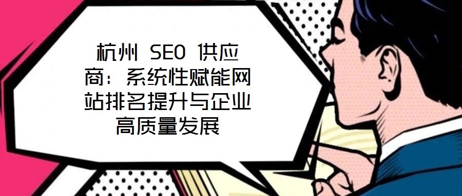 杭州 SEO 供應商:系統(tǒng)性賦能網站排名提升與企業(yè)高質量發(fā)展