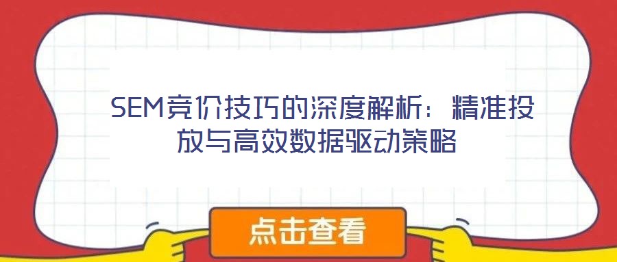 SEM競價技巧的深度解析:精準投放與高效數據驅動策略